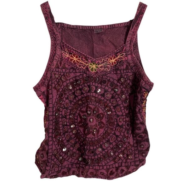 vintage Y2K 2000s maroon top with a boho vibe - Picture 3 of 6